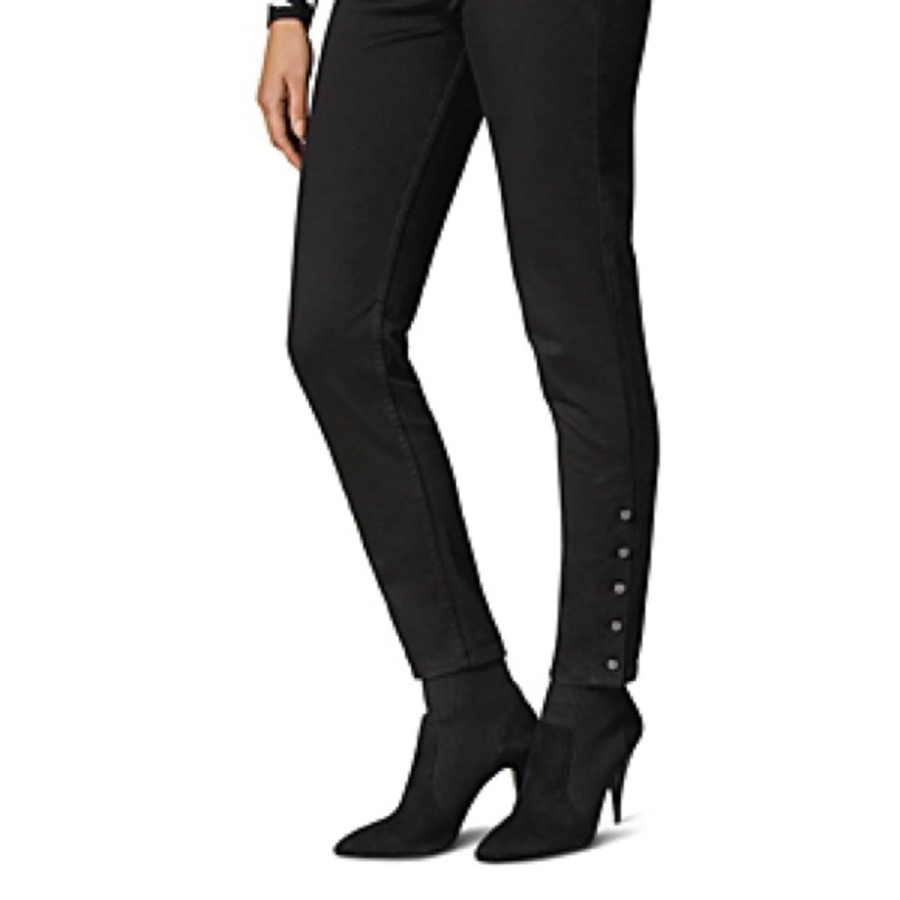 KAREN MILLEN Button-hem Skinny Jeans In Black